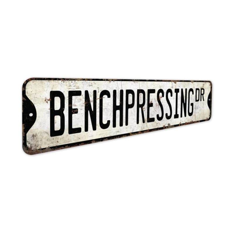 Benchpressing-Premium-Quality-Rustic-Metal-Sign-3