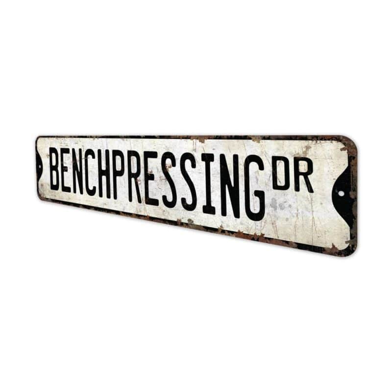 Benchpressing-Premium-Quality-Rustic-Metal-Sign-4