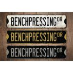 Benchpressing-Premium-Quality-Rustic-Metal-Sign-Images