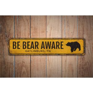 Beware-Of-Bears-Premium-Quality-Rustic-Metal-Sign-Images