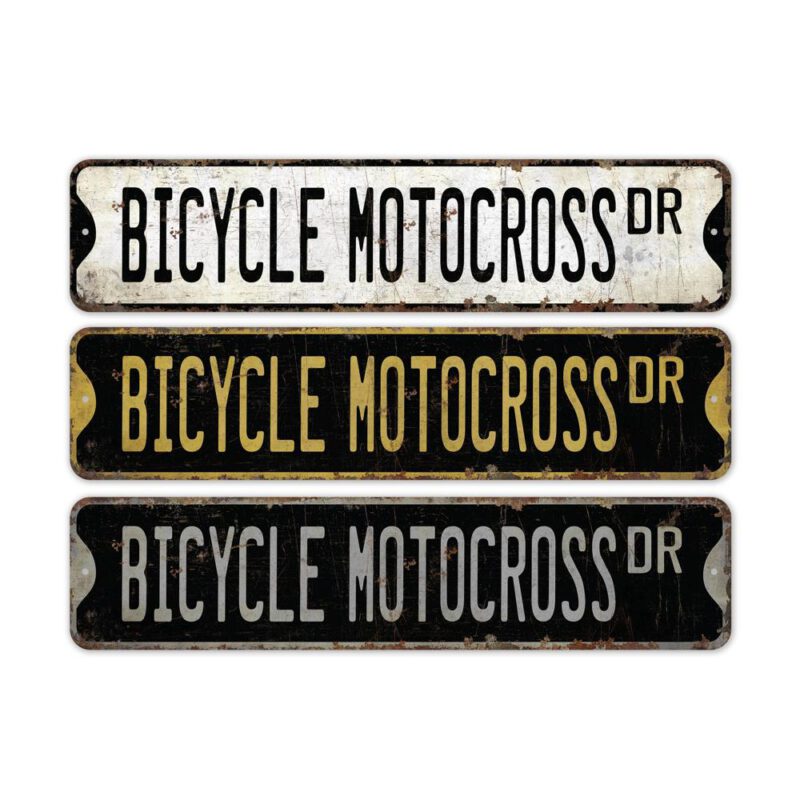 Bicycle-Motocross-Premium-Quality-Rustic-Metal-Sign-2