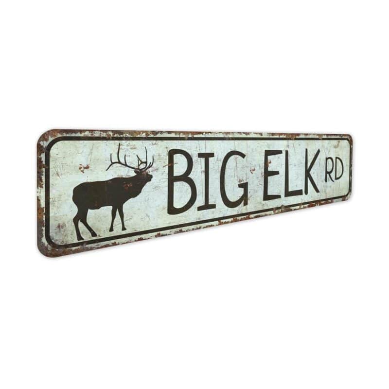 Big-ELK-Road-Sign-Premium-Quality-Rustic-Metal-Sign-3