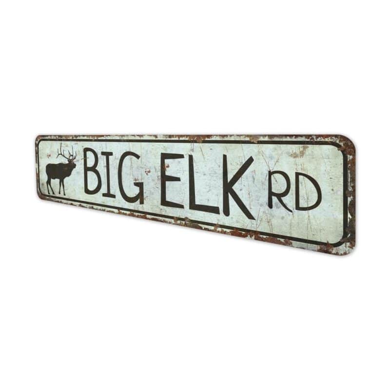 Big-ELK-Road-Sign-Premium-Quality-Rustic-Metal-Sign-4