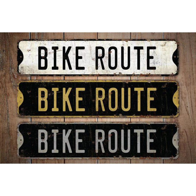 Bike-Route-Premium-Quality-Rustic-Metal-Sign-Images