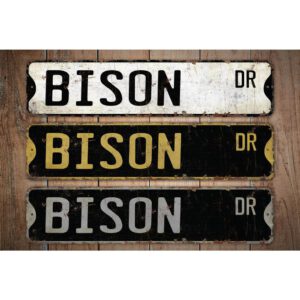 Bison-Premium-Quality-Rustic-Metal-Sign-Images