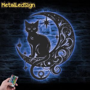 Black-Cat-On-The-Moon-Metal-Wall-Art-with-LED-Light-3-2