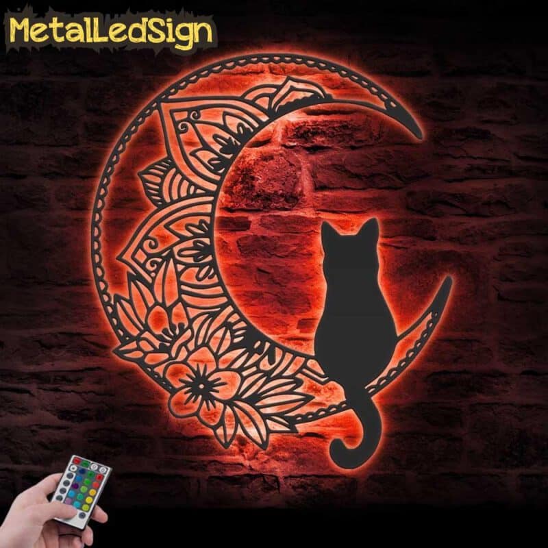 Black-Cat-On-The-Moon-Metal-Wall-Art-with-LED-Light-5-1