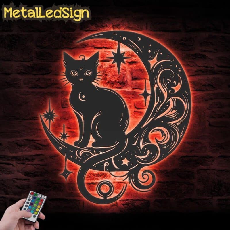 Black-Cat-On-The-Moon-Metal-Wall-Art-with-LED-Light-5-2