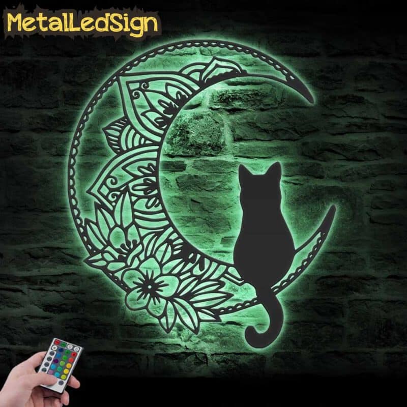 Black-Cat-On-The-Moon-Metal-Wall-Art-with-LED-Light-7-1