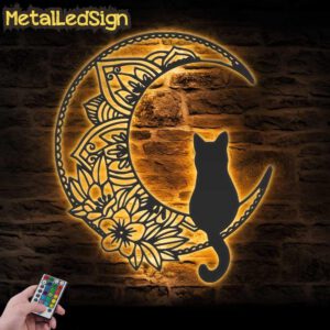 Black-Cat-On-The-Moon-Metal-Wall-Art-with-LED-Light-Images-1