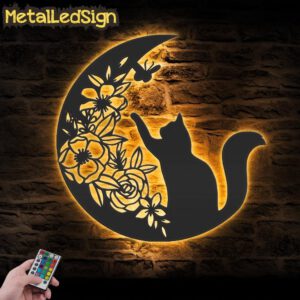 Black-Cat-On-The-Moon-Metal-Wall-Art-with-LED-Light-Images-3