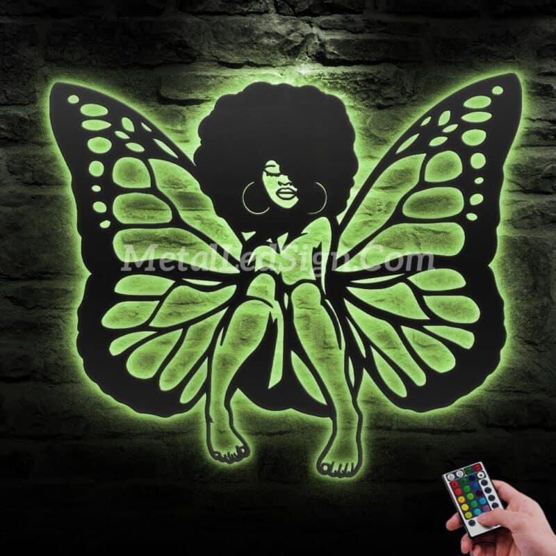 Black-Girl-Magic-Butterfly-Metal-Wall-Art-With-Led-Light-6