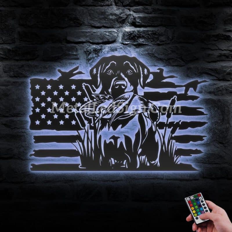 Black-Lab-Dog-Hunting-Us-Flag-Metal-Wall-Art-Led-Light-3-1