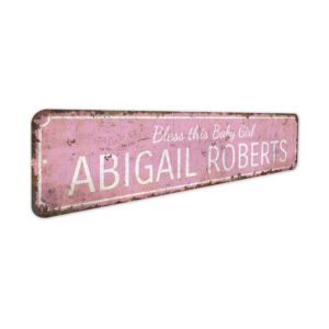 Bless-this-Baby-Girl-Premium-Quality-Rustic-Metal-Sign-2