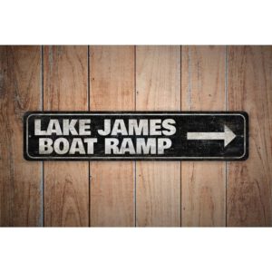 Boat-Ramp-Arrow-Sign-Premium-Quality-Rustic-Metal-Sign-Images