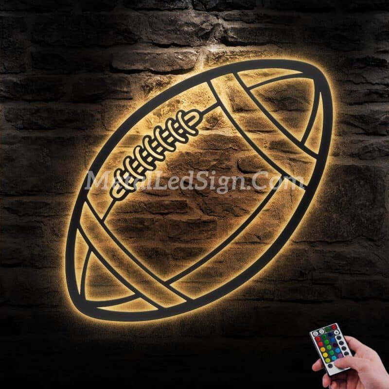 Boy-American-Football-Ball-Metal-Wall-Art-Led-Light-Images-1