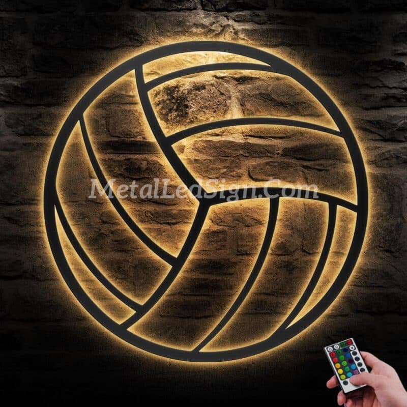 Boy-Ball-Volleyball-Metal-Wall-Art-Led-Light-Images-2