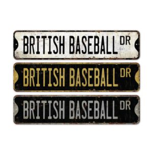 British-Baseball-Premium-Quality-Rustic-Metal-Sign-2