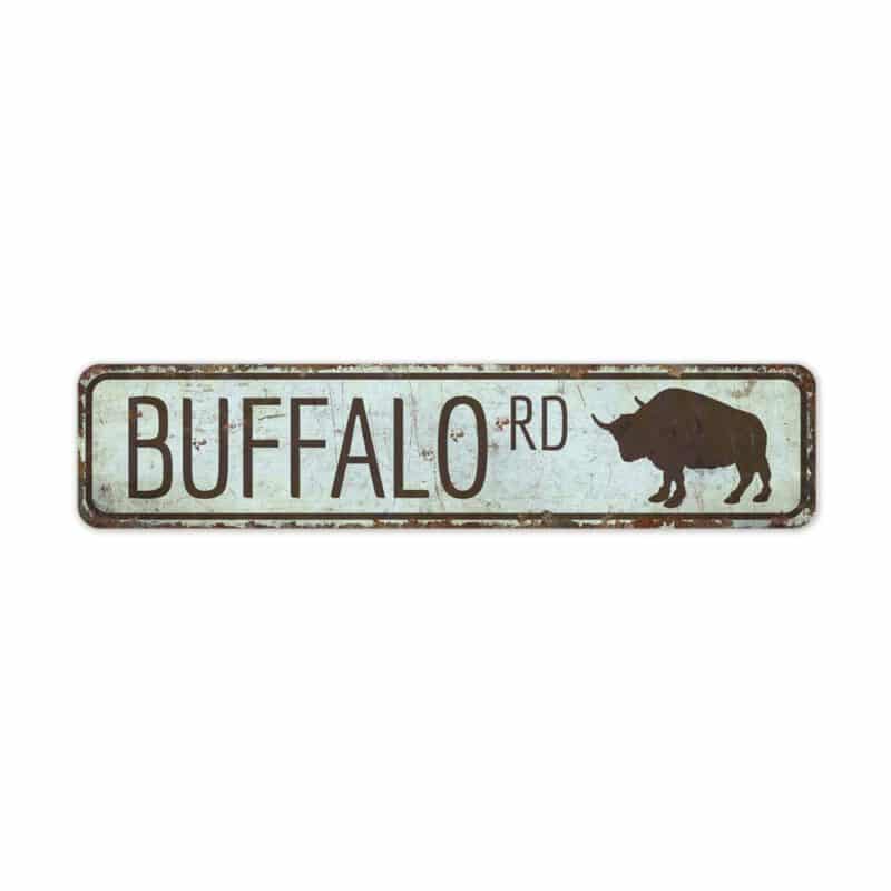 Buffalo-Road-Sign-Premium-Quality-Rustic-Metal-Sign-2