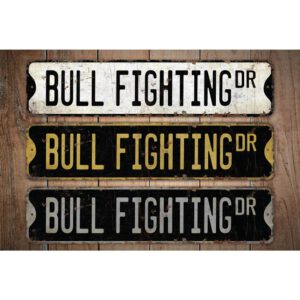 Bull-Fighting-Premium-Quality-Rustic-Metal-Sign-Images