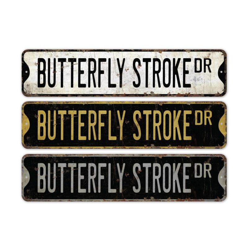 Butterfly-Stroke-Premium-Quality-Rustic-Metal-Sign-2