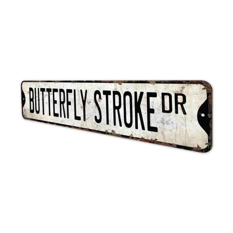 Butterfly-Stroke-Premium-Quality-Rustic-Metal-Sign-4