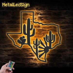 Cactuses-Desert-Texas-Map-Metal-Wall-Art-Led-Light-Images-1