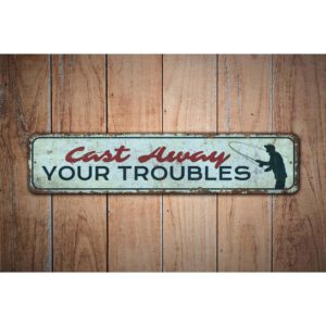 Cast-Away-Troubles-Premium-Quality-Rustic-Metal-Sign-Images