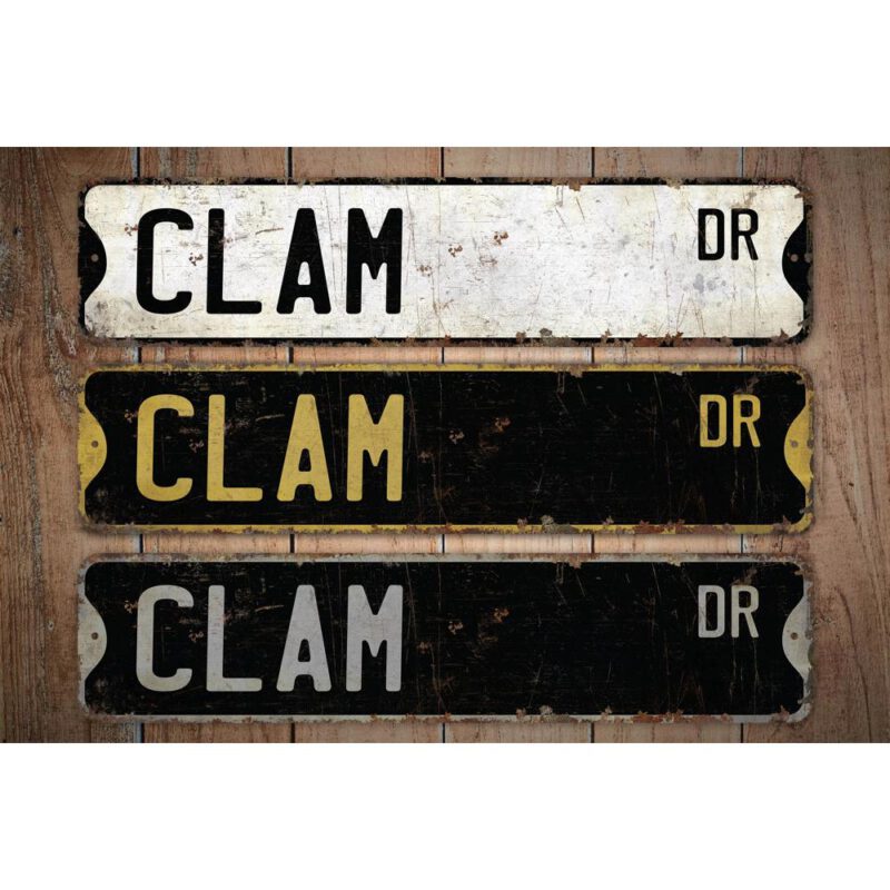 Clam-Premium-Quality-Rustic-Metal-Sign-Images