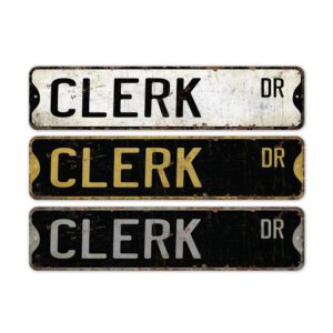 Clerk-Premium-Quality-Rustic-Metal-Sign-2