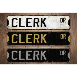 Clerk-Premium-Quality-Rustic-Metal-Sign-Images