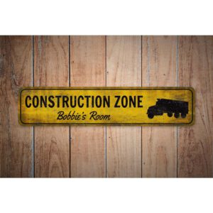 Construction-Zone-Door-Sign-Premium-Quality-Rustic-Metal-Sign-Images