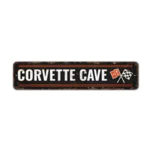 Corvette-Cave-Sign-Premium-Quality-Rustic-Metal-Sign-2