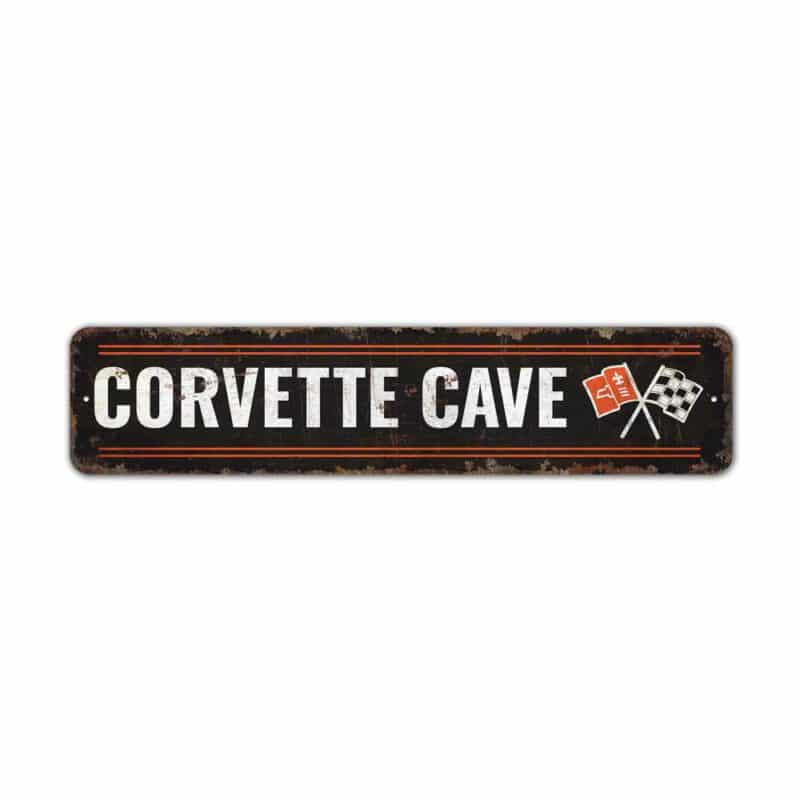 Corvette-Cave-Sign-Premium-Quality-Rustic-Metal-Sign-2