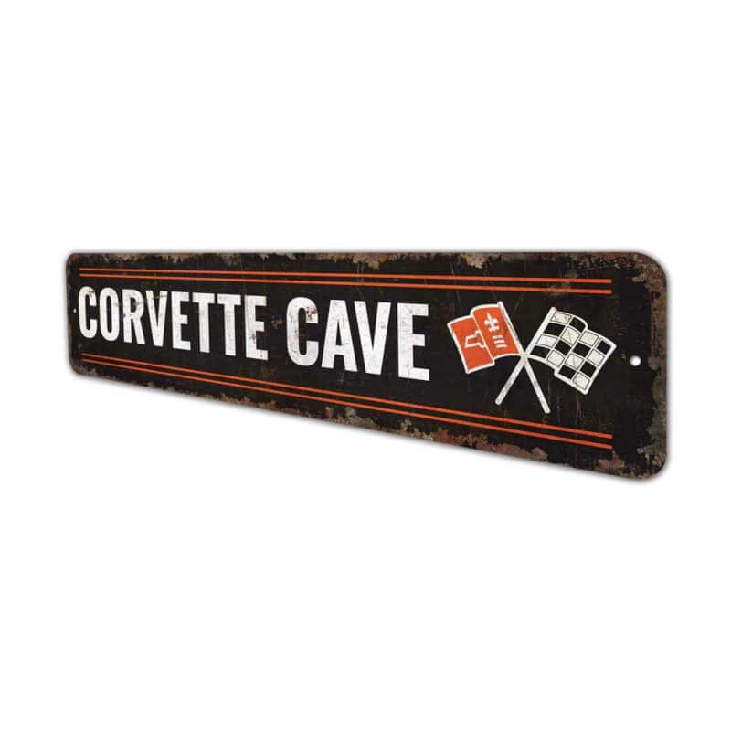 Corvette-Cave-Sign-Premium-Quality-Rustic-Metal-Sign-4