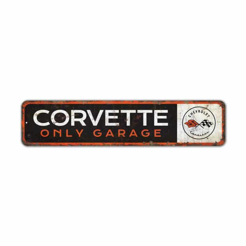 Corvette-Only-Garage-Sign-Premium-Quality-Rustic-Metal-Sign-2