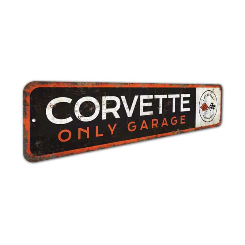 Corvette-Only-Garage-Sign-Premium-Quality-Rustic-Metal-Sign-3