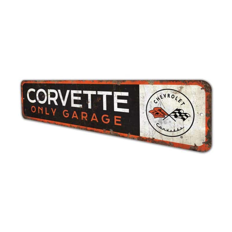 Corvette-Only-Garage-Sign-Premium-Quality-Rustic-Metal-Sign-4