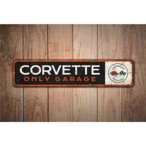 Corvette-Only-Garage-Sign-Premium-Quality-Rustic-Metal-Sign-Images