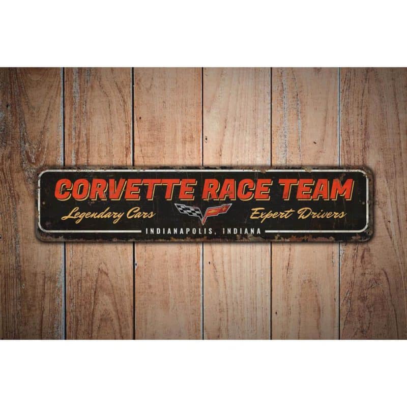 Corvette-Race-Team-Premium-Quality-Rustic-Metal-Sign-Images