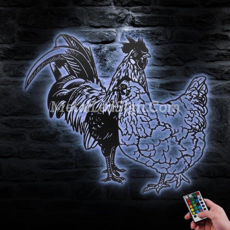 Couple-Chicken-Farmhouse-Metal-Wall-Art-Led-Light-3-1