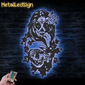 Couple-Sugar-Skull-Rose-Metal-Wall-Art-LED-Light-3.jpg