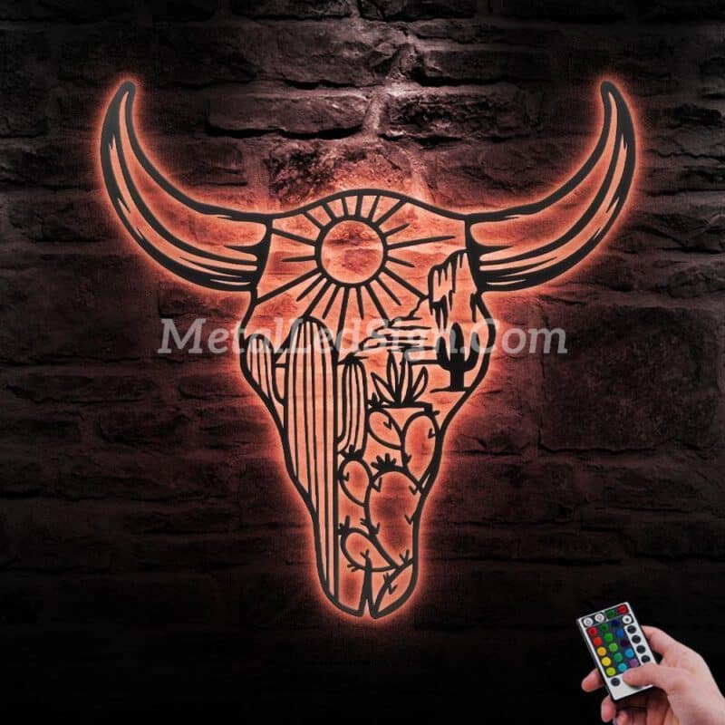 Cow-Skull-Desert-Metal-Wall-Art-Led-Light-5-1