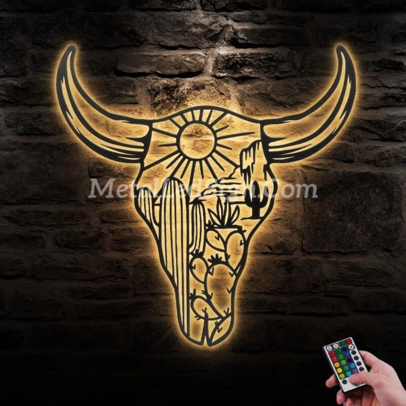 Cow-Skull-Desert-Metal-Wall-Art-Led-Light-Images-1