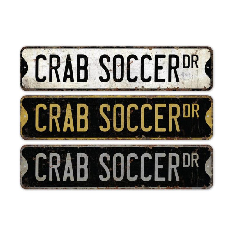 Crab-Soccer-Premium-Quality-Rustic-Metal-Sign-2