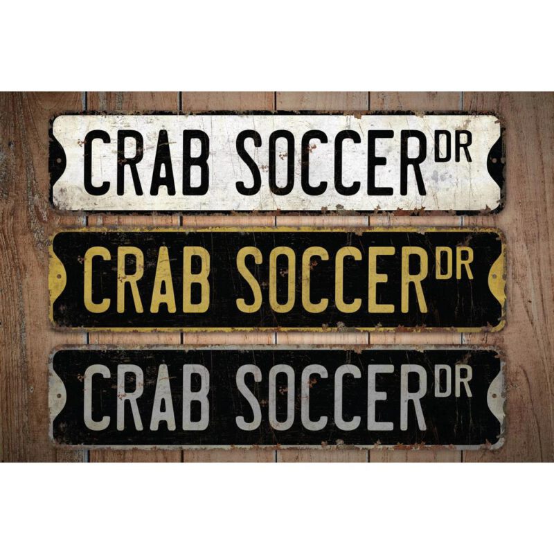 Crab-Soccer-Premium-Quality-Rustic-Metal-Sign-Images