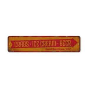 Crabs-Ice-Cream-Beer-Premium-Quality-Rustic-Metal-Sign-2