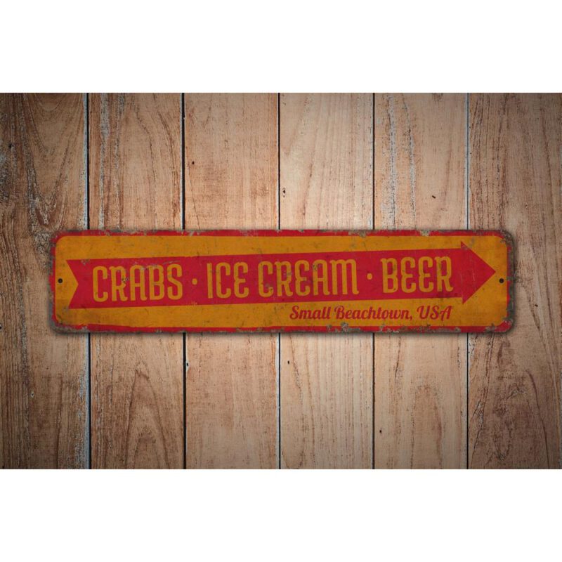 Crabs-Ice-Cream-Beer-Premium-Quality-Rustic-Metal-Sign-Images