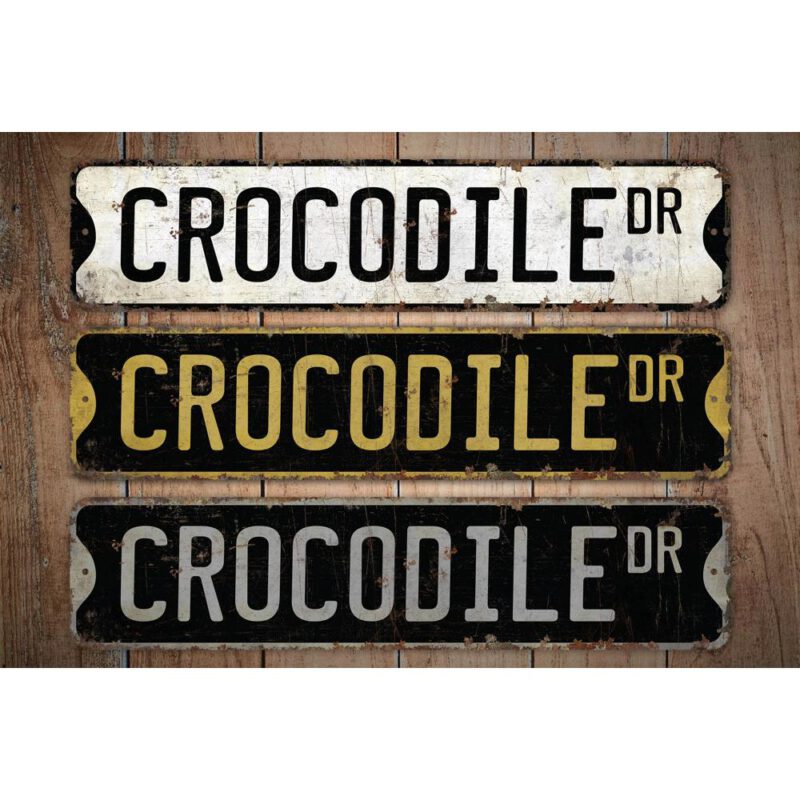 Crocodile-Premium-Quality-Rustic-Metal-Sign-Images