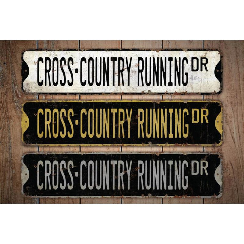 Cross-Country-Running-Premium-Quality-Rustic-Metal-Sign-Images